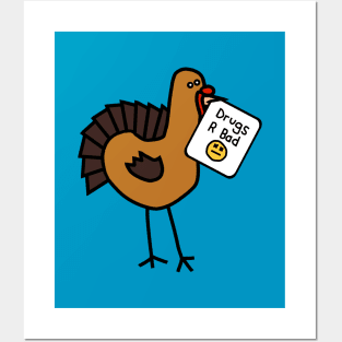 Thanksgiving Turkey with Anti Drugs Message Posters and Art